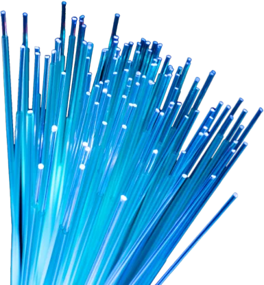 Blue Fiber Optic Cables.