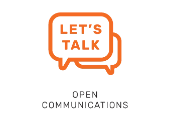 open communications chat bubble icon
