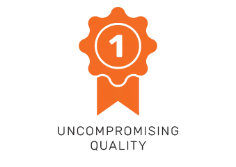 uncompromising quality ribbon icon